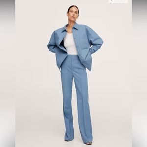 Mango x Pernille Blue cotton wideleg trousers size 10 NWT